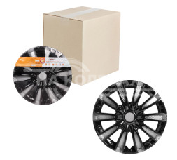 Колпаки колесные 16&quot; &quot;Торнадо Т&quot;, серебристый/черный, карбон, компл. 2 шт.