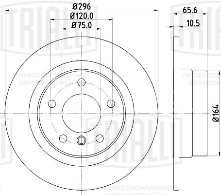 Диск тормозной задний для автомобилей BMW 1 (E81) (04-) / 3 (E90) (05-) d=296