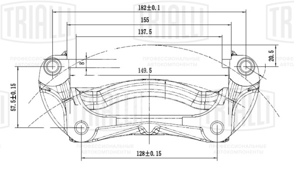 Скоба переднего тормозного суппорта для автомобилей Chevrolet Cruze (09-)