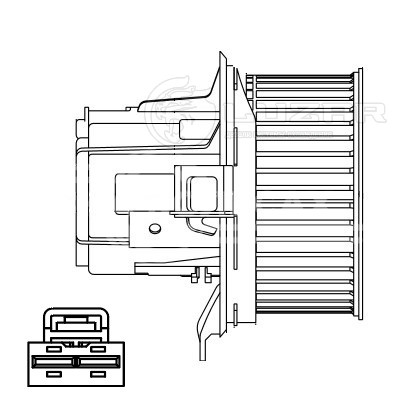 Электровентилятор отопителя для автомобилей Mercedes-Benz C (W204) (07-)/E (W212) (09-) (плоские контакты)
