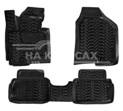 Ковры для Hyundai ix35 (2010-), 4 шт., выс. борт, 3D с подпятником, ТЭП, черн.