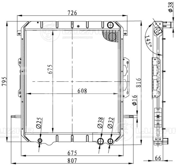 Радиатор охлаждения для автобусов ПАЗ Вектор Next