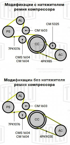 Ролик привод. ремня для автомобилей Fiat Ducato (06-) 2.3JTD (с натяж. мех.) (CMS 1604)