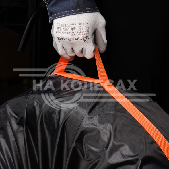 Чехлы для колес, размер R 13-17&quot;, комплект 4 шт., цвет черный/оранжевый