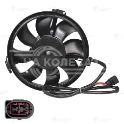 Электровентилятор кондиционера для автомобилей VW Passat (B5) (96-)/Audi A6 (C5) (97-) (c кожухом) (тип Gate)