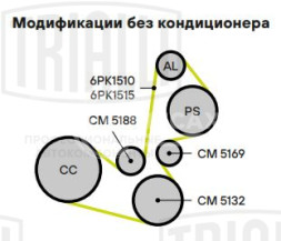 Ролик приводного ремня для автомобилей Hyundai Santa Fe (00-)/Santa Fe (06-) 2.0d/2.2d (опорный) паразитный взамен компрессора кондиционера
