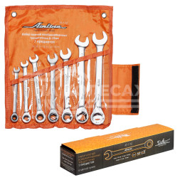 Набор ключей комбинированных трещоточных 7 предметов (8,10,12,13,14,17,19мм) сумка PRO