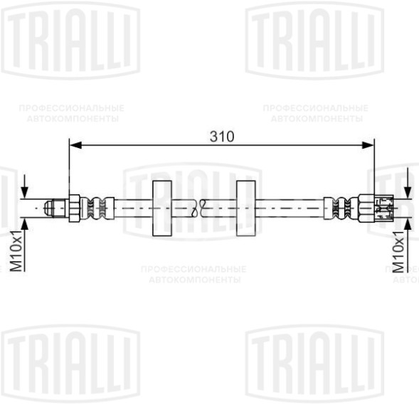 Шланг тормозной для автомобилей Audi 80 / 100 (-91) / VW Golf I-II передний L=340мм