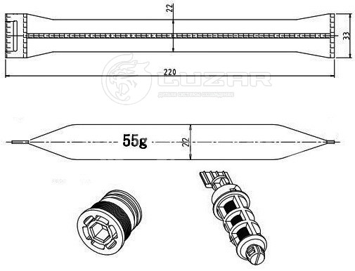 Осушитель конденсора для автомобилей Chevrolet Cruze/Astra J (09-) (с фильт.-сетк. и крышк. с прокл.)