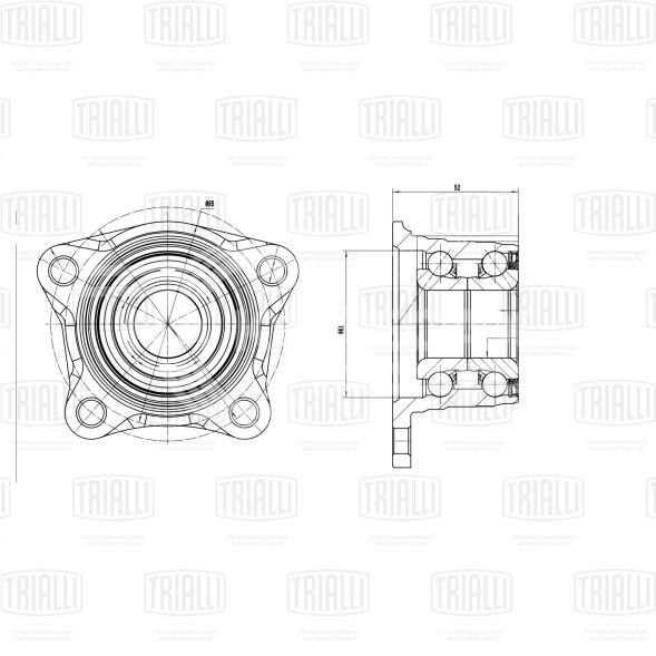 Ступица задняя с подшипником для автомобиля Toyota Corolla (95-)