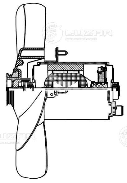 Электровентилятор охлаждения для автомобилей VW Transporter T4 (90-) (без кожуха) тип AEG; 280мм.