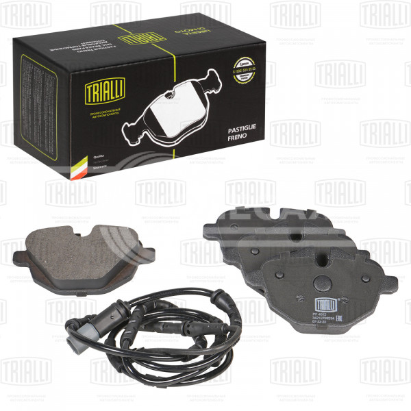 Колодки тормозные дисковые задние для автомобилей BMW 5 (F10) (10-) / X3 (F25) (10-) (в комплекте с датчиком)