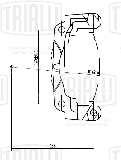 Скоба заднего левого тормозного суппорта для автомобилей Ford Transit (06-)