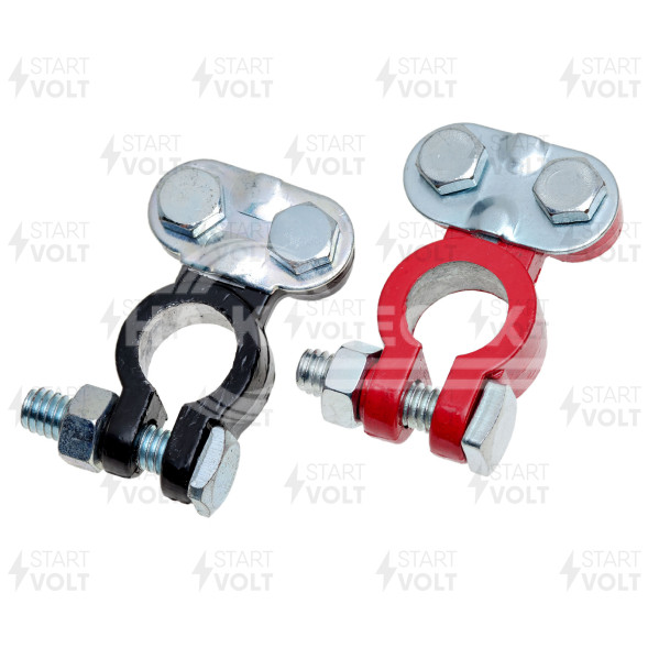 Клеммы АКБ в комплекте свинец, прижимная планка до 50 мм