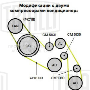 Ролик приводного ремня для автомобилей VW Crafter (16-)/Audi A6 C6 (04-) 2.0TDi (опорный) h30