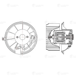 Электровентилятор отопителя для автомобилей УАЗ 3163 Патриот (06.2007-04.2012) (тип Delphi)