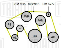 Ролик привод. ремня для автомобилей Toyota Land Cruiser 200 (07-) 4.6i [UR] (с натяж. мех.) (CM 6176)