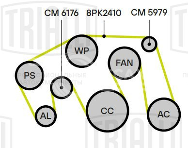 Ролик привод. ремня для автомобилей Toyota Land Cruiser 200 (07-) 4.6i [UR] (с натяж. мех.) (CM 6176)