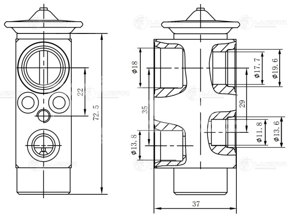 Клапан расширительный кондиционера (ТРВ) для автомобилей BMW 5 (E60) (03-)