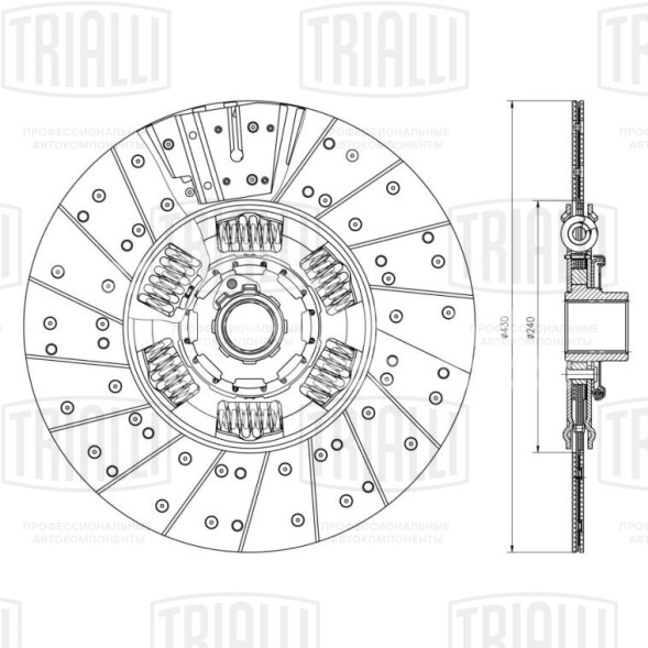Диск сцепления ведомый для автомобилей Mercedes Actros (96-)/(03-) [OM541] 430мм