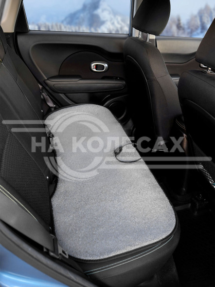 Накидка с подогревом на заднее сиденье 12 В, 35/45Вт, 128*49 см, искусств. мех, серая