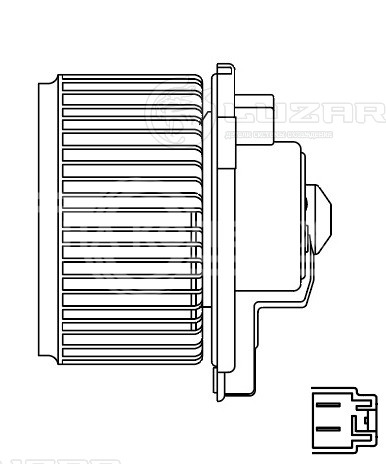 Электровентилятор отопителя для автомобилей Toyota Land Cruiser 100 (98-) (квадратный разъем)