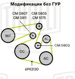 Ролик привод. ремня для автомобилей Hyundai ix35 (10-)/Kia Sportage (10-) 2.0i/2.4i [Theta II] (опорный) d96 без насоса гидроусилителя
