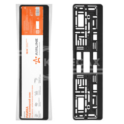 Рамка под номерной знак (без надписи) с нижней запорной планкой, черная