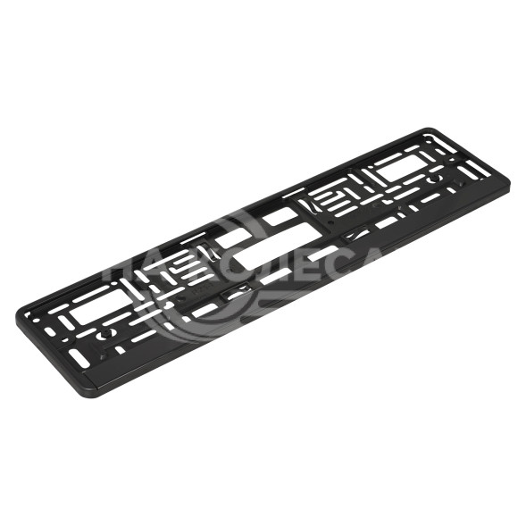 Рамка под номерной знак (без надписи) с нижней запорной планкой, черная