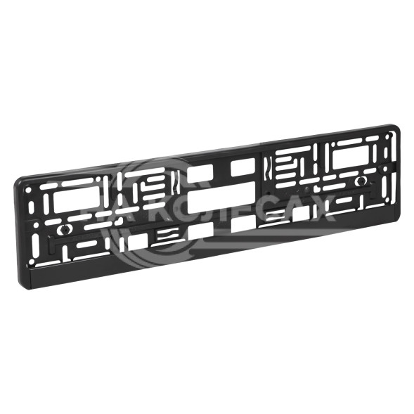 Рамка под номерной знак (без надписи) с нижней запорной планкой, черная