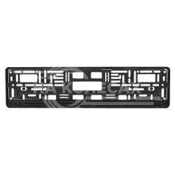 Рамка под номерной знак (без надписи) с нижней запорной планкой, черная
