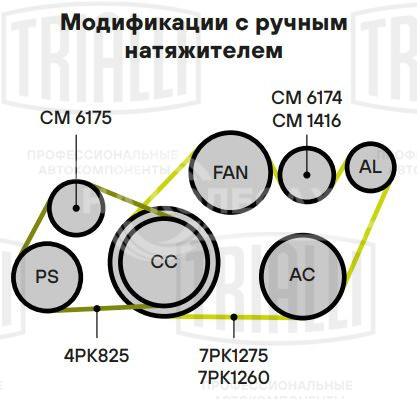 Ролик приводного ремня для автомобилей Nissan Pathfinder (05-) 2.5d (выпуск до 2010) (натяжной, с кронштейном ручного натяжения) генератора (CM 6174)
