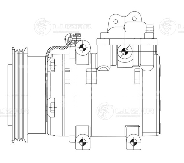 Компрессор кондиционера для автомобилей Tucson (04-)/Sportage II (04-) (тип Halla)