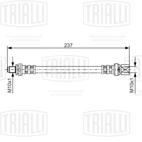 Шланг тормозной для автомобилей Opel Astra F (92-) задний L=237мм