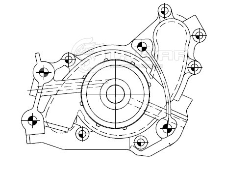 Насос водяной для автомобилей Lexus RX II (03-)/Toyota Camry (01-) 2.5i/3.0i/3.3i [MZ]