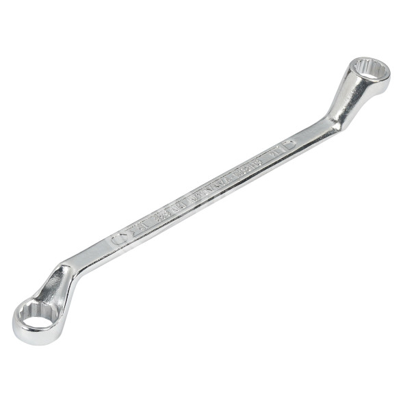 Ключ накидной с изгибом 14х15мм пласт. подвес