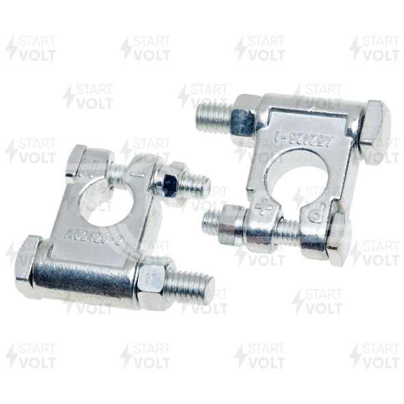 Клеммы АКБ в комплекте цинк, болт и гайка 10мм