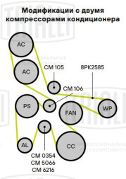 Ролик приводного ремня для автомобилей ГАЗель Next (13-) (двигатель Cummins ISF2.8 Euro-4) (с натяжным механизмом)