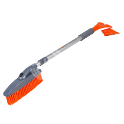 Щетка от снега + скребок (мягкая щетина, поворотная голова, телескоп.рукоятка 86-123см)