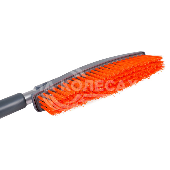 Щетка от снега + скребок (мягкая щетина, поворотная голова, телескоп.рукоятка 86-123см)