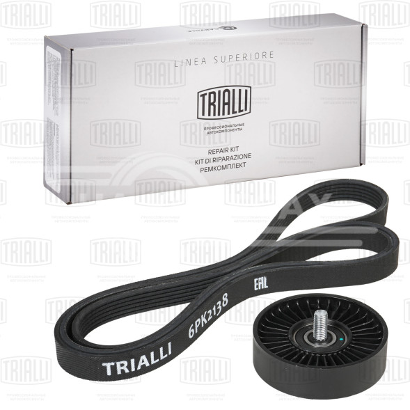 Ремкомплект привода для автомобилей Hyundai Solaris (10-) 1.4i/1.6i (1 ремень 6PK2138+1 ролик)