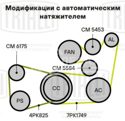 Ролик привод. ремня для автомобилей Nissan Pathfinder (05-) 2.5d (натяжной) насоса гидроусилителя (CM 6175)