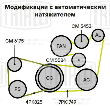 Ролик привод. ремня для автомобилей Nissan Pathfinder (05-) 2.5d (натяжной) насоса гидроусилителя (CM 6175)