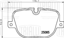 Колодки тормозные дисковые задние для автомобилей Land Rover Range Rover (12-) 117x63мм (в комплекте с датчиком)