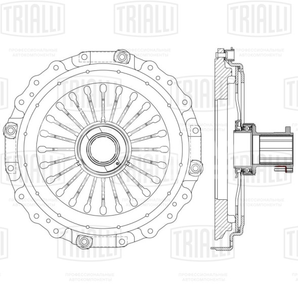 Диск сцепления нажимной (корзина) для автомобилей Mercedes Actros (96-)/(03-) [OM541] 430мм с высокой муфтой