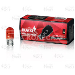 Лампа накаливания жёлтая 12V 5W W2.1X9.5D бесцокольная