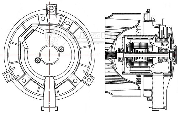 Электровентилятор отопителя для автомобилей Chevrolet Aveo T300 (11-)/Opel Mokka (13-)/УАЗ Патриот (09.2016-)