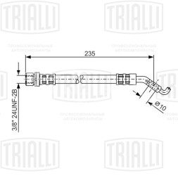 Шланг тормозной для автомобилей Toyota Corolla (01-) задний L=235мм