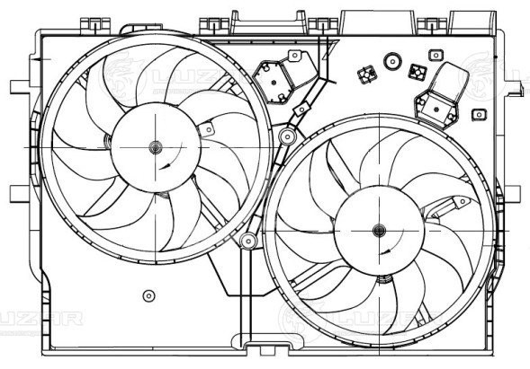Электровентилятор охлаждения для автомобилей FIAT Ducato (06-)/PSA Boxer (06-)/Jumper (06-) (2 вент.) (с кожухом)