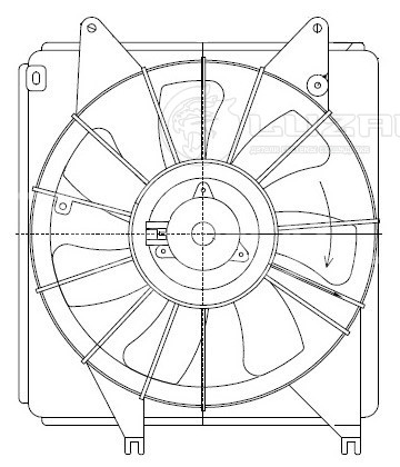 Электровентилятор охлаждения для автомобилей Suzuki SX4 (06-) (с кожухом)